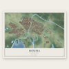 Houma, Louisiana map print, the full design