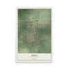 Map of Iowa, Louisiana, 12 x 18 inch unframed archival matte print