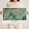 Map of Jonesville, Louisiana, 12 x 18 inch unframed archival matte print