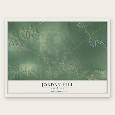 Jordan Hill, Louisiana map print, the full design