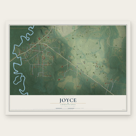 Joyce, Louisiana map print, the full design
