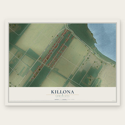 Killona, Louisiana map print, the full design