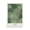 Map of Kinder, Louisiana, 12 x 18 inch unframed archival matte print