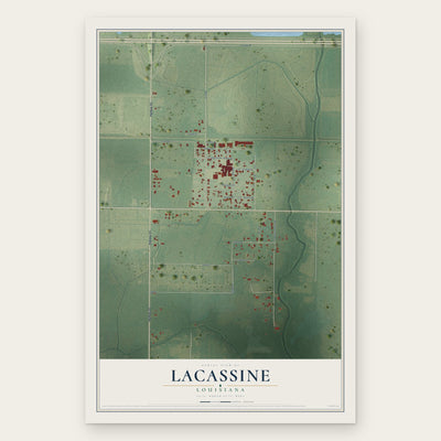 Lacassine, Louisiana map print, the full design