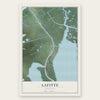 Lafitte, Louisiana map print, the full design
