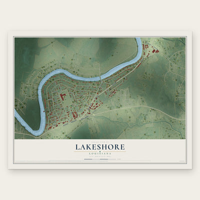 Lakeshore, Louisiana map print, the full design