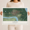 Map of Laplace, Louisiana, 12 x 18 inch unframed archival matte print