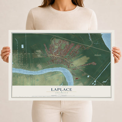 Map of Laplace, Louisiana, 12 x 18 inch unframed archival matte print