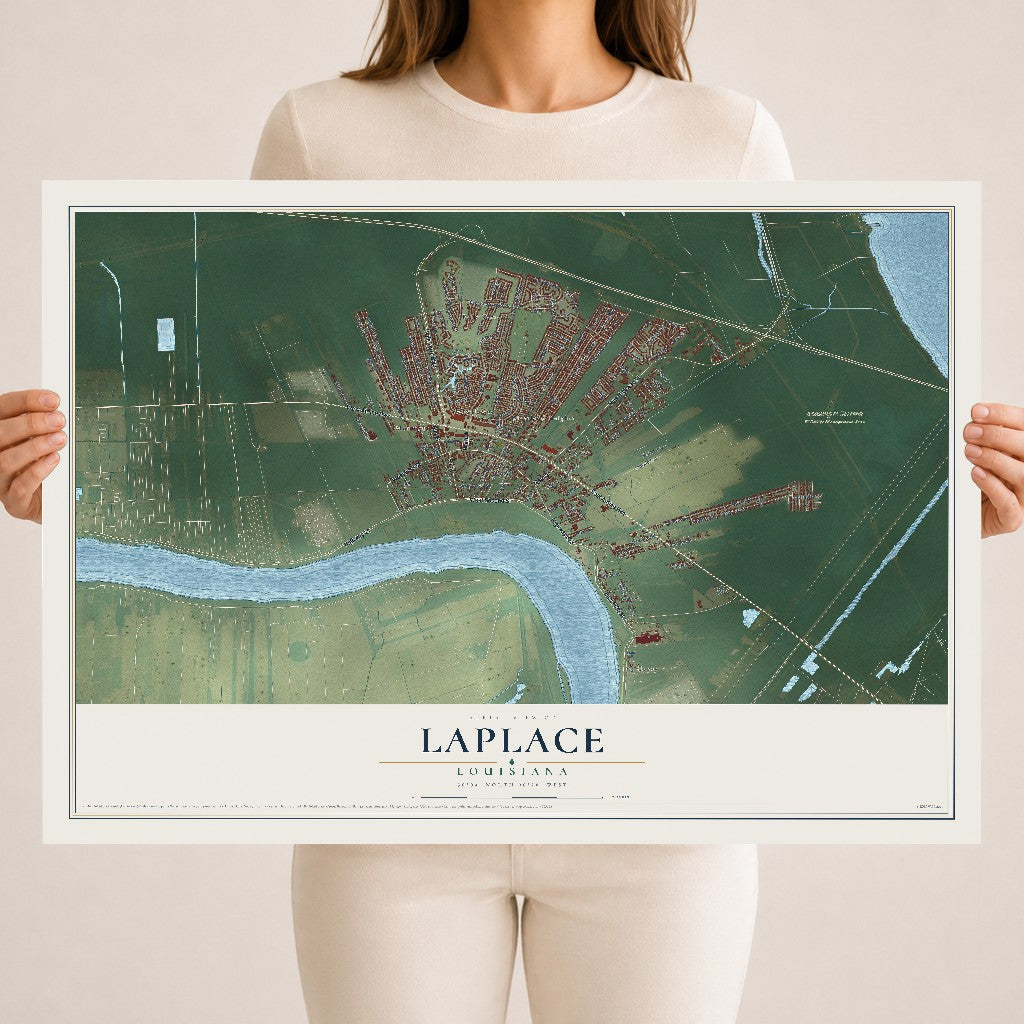 Map of Laplace, Louisiana, 18 x 24 inch unframed archival matte print