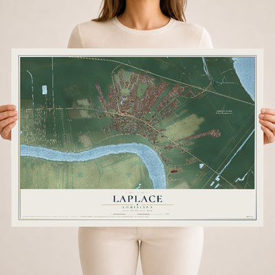 Map of Laplace, Louisiana, 18 x 24 inch unframed archival matte print