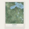 Lenwil, Louisiana map print, the full design