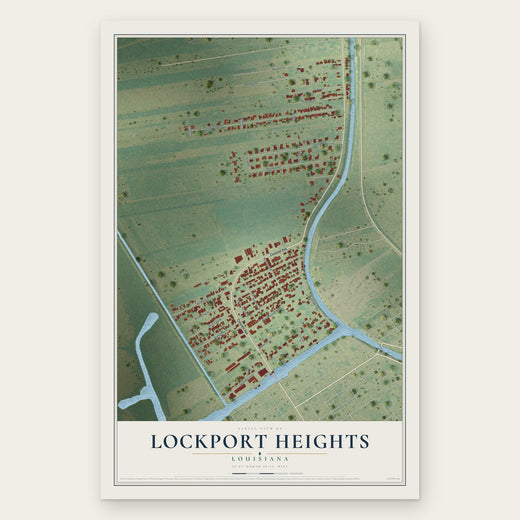 Lockport Heights, Louisiana map print, the full design