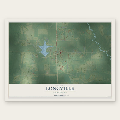 Longville, Louisiana map print, the full design