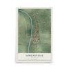 Map of Loreauville, Louisiana, 12 x 18 inch unframed archival matte print