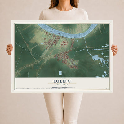 Map of Luling, Louisiana, 24 x 36 inch unframed archival matte print