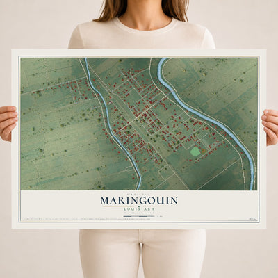 Map of Maringouin, Louisiana, 18 x 24 inch unframed archival matte print