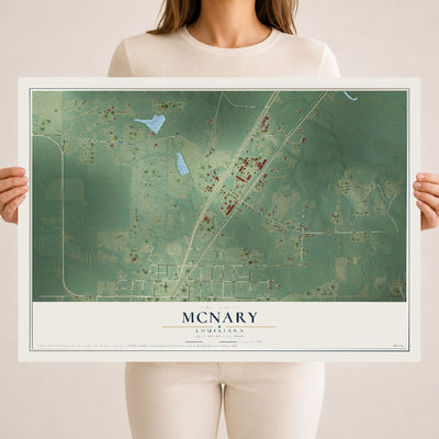 Map of McNary, Louisiana, 18 x 24 inch unframed archival matte print