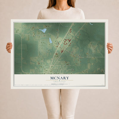 Map of McNary, Louisiana, 24 x 36 inch unframed archival matte print