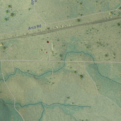 Second close-up of the map of Merryville, Louisiana print showing more streets and buildings
