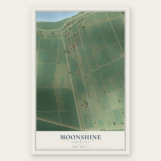 Moonshine, Louisiana map print, the full design