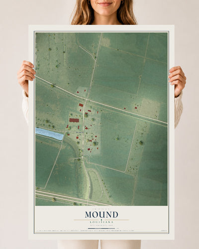 Map of Mound, Louisiana, 24 x 36 inch unframed archival matte print