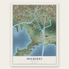 Mulberry, Louisiana map print, the full design