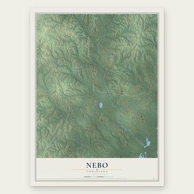 Nebo, Louisiana map print, the full design