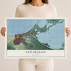 Map of New Orleans, Louisiana, 12 x 18 inch unframed archival matte print
