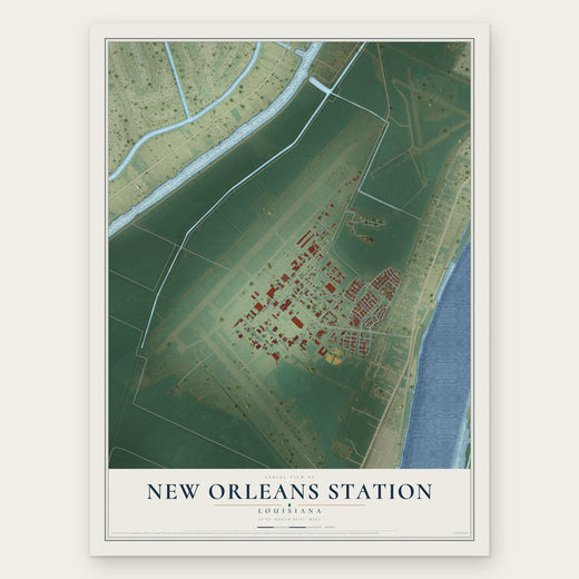 New Orleans Station, Louisiana map print, the full design