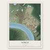 Norco, Louisiana map print, the full design
