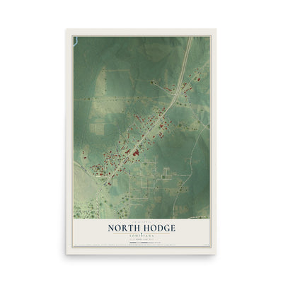 Map of North Hodge, Louisiana, 12 x 18 inch unframed archival matte print