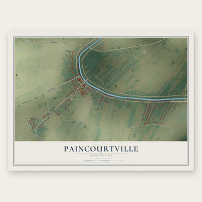 Paincourtville, Louisiana map print, the full design