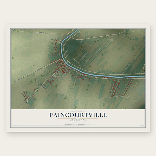 Paincourtville, Louisiana map print, the full design
