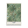 Map of Parks, Louisiana, 12 x 18 inch unframed archival matte print