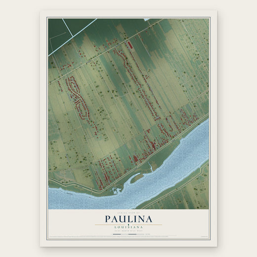 Paulina, Louisiana map print, the full design