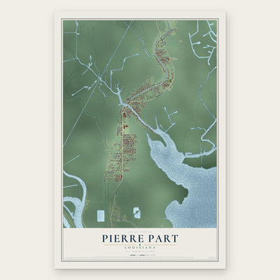 Pierre Part, Louisiana map print, the full design