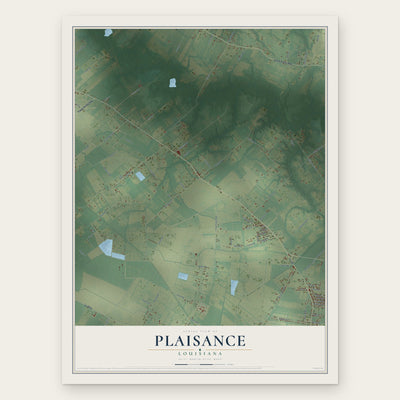 Plaisance, Louisiana map print, the full design
