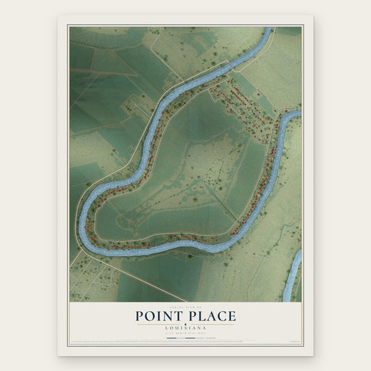 Point Place, Louisiana map print, the full design