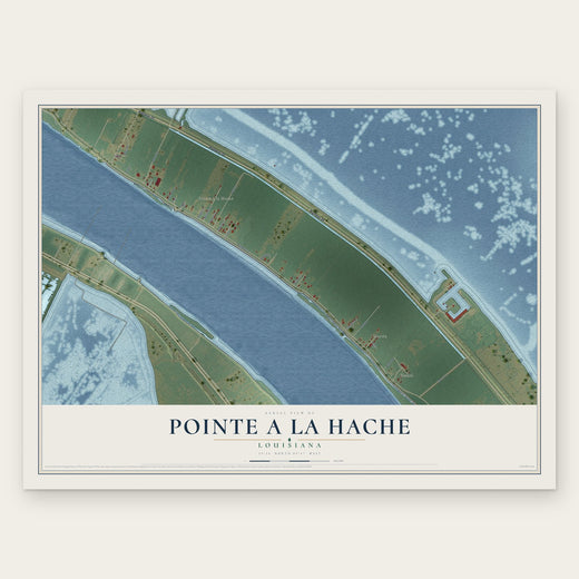 Pointe a la Hache, Louisiana map print, the full design