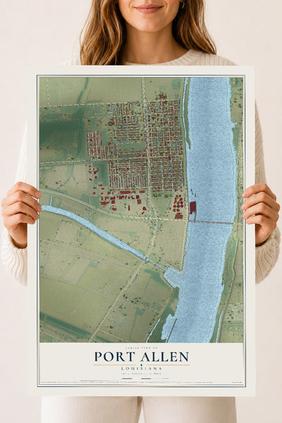 Map of Port Allen, Louisiana, 18 x 24 inch unframed archival matte print