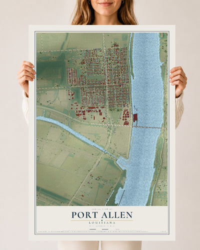 Map of Port Allen, Louisiana, 24 x 36 inch unframed archival matte print