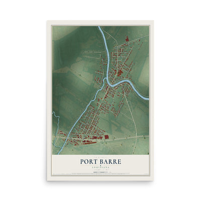 Map of Port Barre, Louisiana, 12 x 18 inch unframed archival matte print
