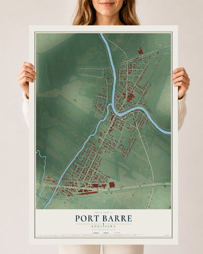 Map of Port Barre, Louisiana, 24 x 36 inch unframed archival matte print