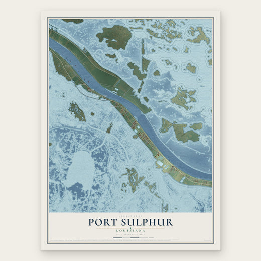 Port Sulphur, Louisiana map print, the full design
