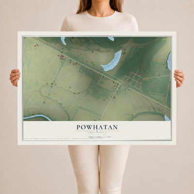 Map of Powhatan, Louisiana, 24 x 36 inch unframed archival matte print
