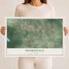 Map of Prairieville, Louisiana, 12 x 18 inch unframed archival matte print