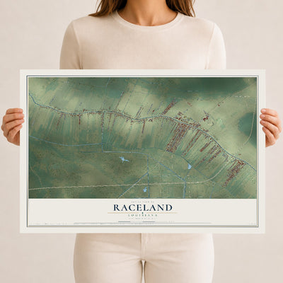 Map of Raceland, Louisiana, 12 x 18 inch unframed archival matte print