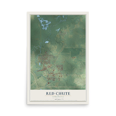 Map of Red Chute, Louisiana, 12 x 18 inch unframed archival matte print