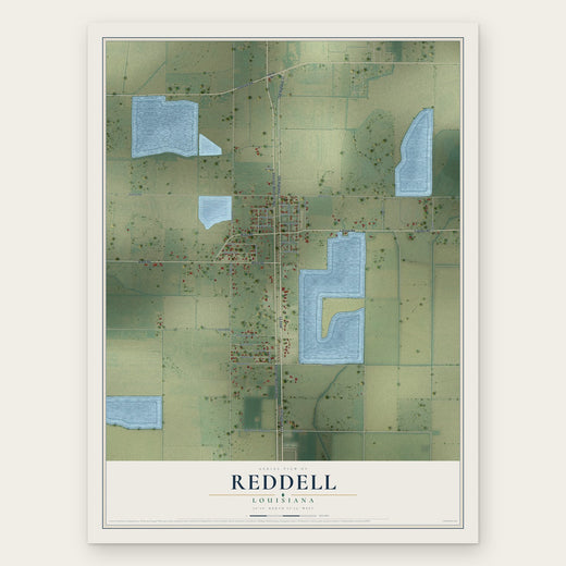 Reddell, Louisiana map print, the full design