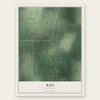 Rio, Louisiana map print, the full design